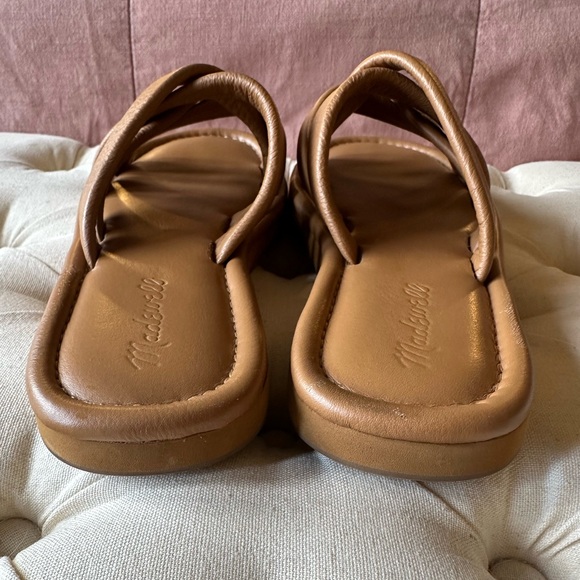Madewell Women’s Francine Puffy Woven Tan Slides 8M - Picture 6 of 7